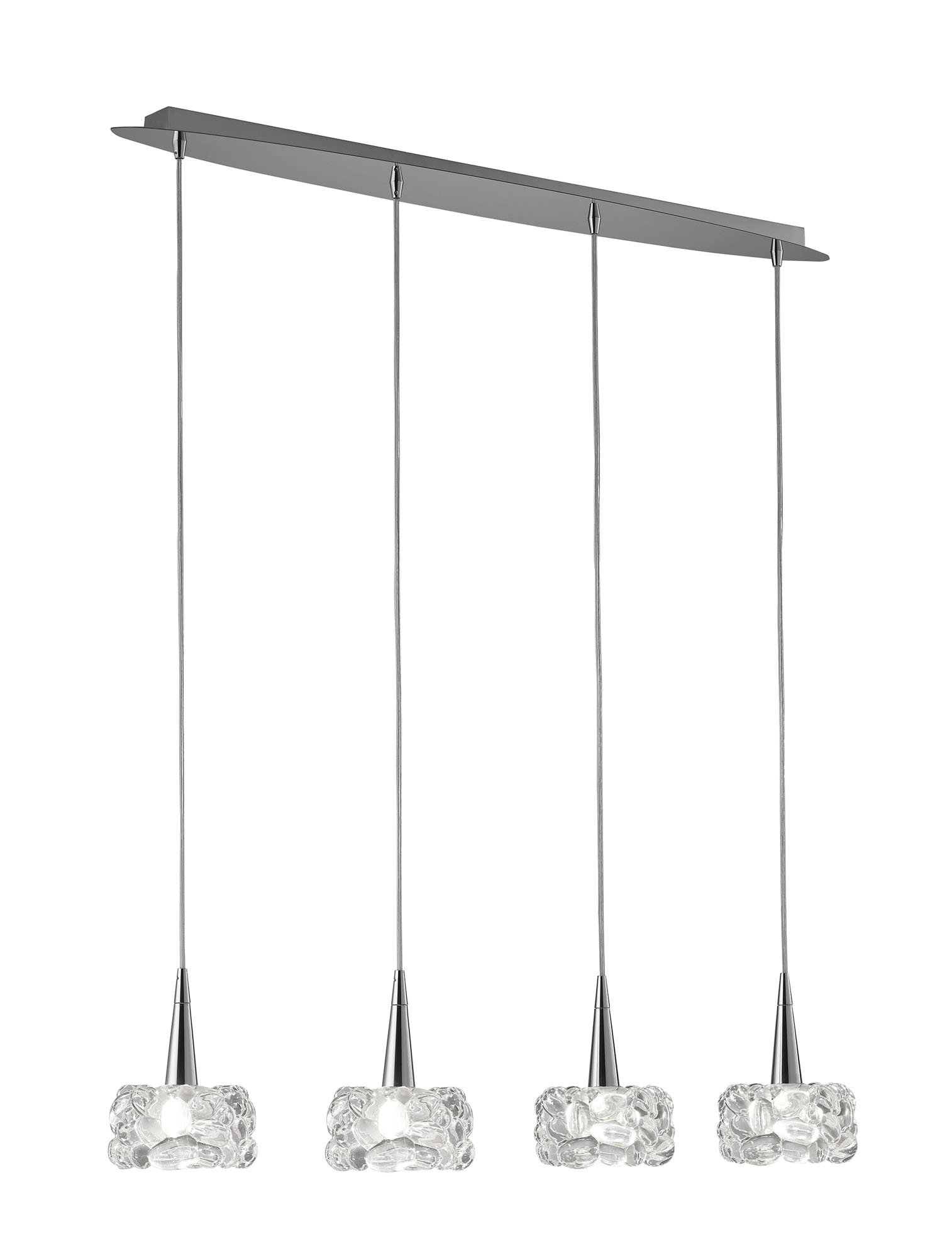 M3920  O2 Glass Pendant 4 Light